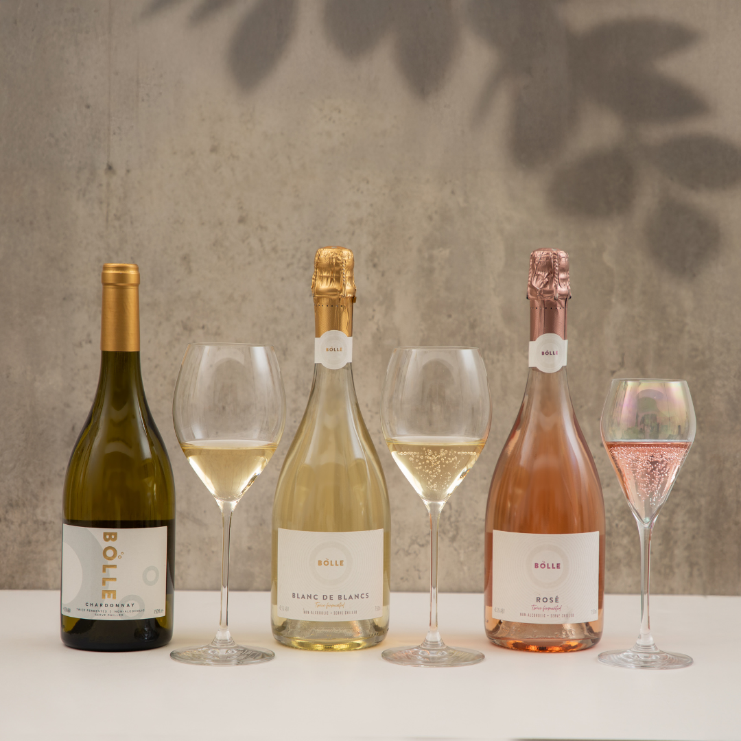 CASE OF THREE: BOLLE Alcohol-Free Rosé, Blanc De Blancs & Chardonnay