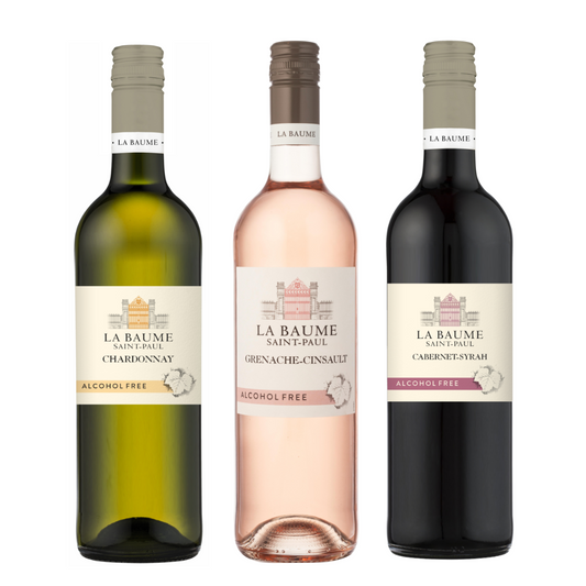 CASE OF SIX: La Baume Saint Paul Alcohol Free Chardonnay, Grenache Cinsault & Cabernet Syrah